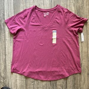 Terra & Sky Women's V-Neck Top - Pink